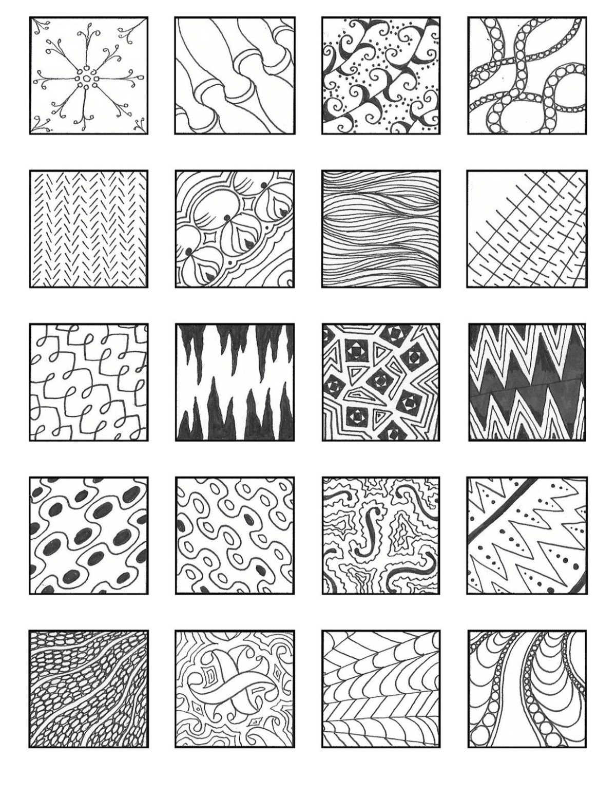 Техника Зентангл узоры