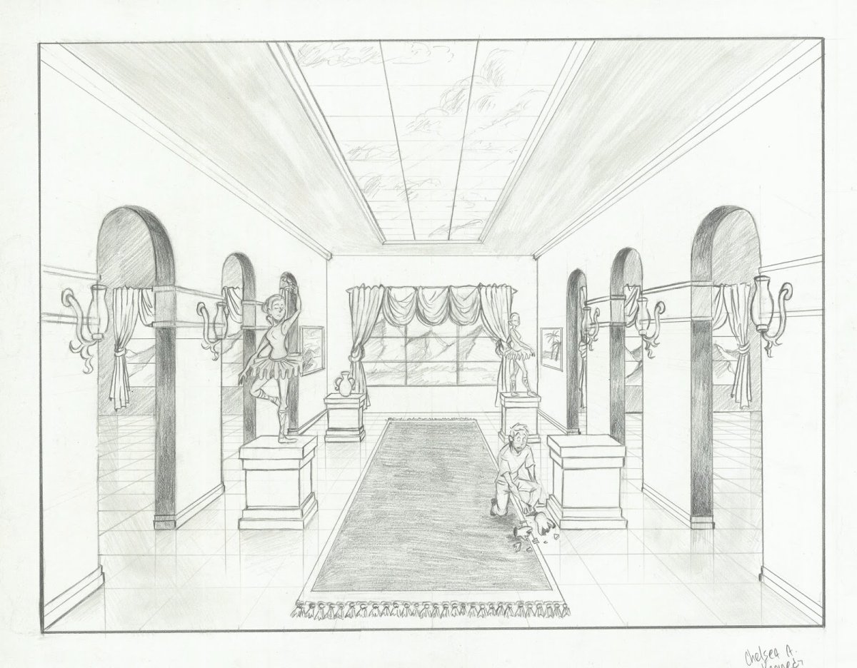 Рисование театр здание