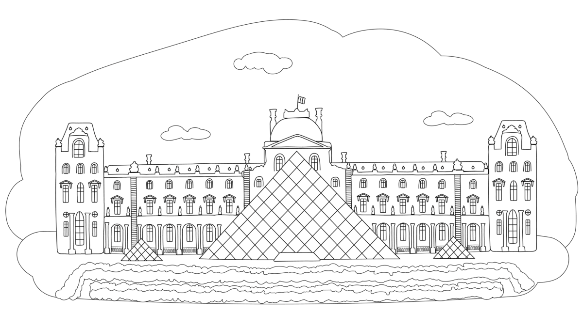 Современный дворец нарисованный