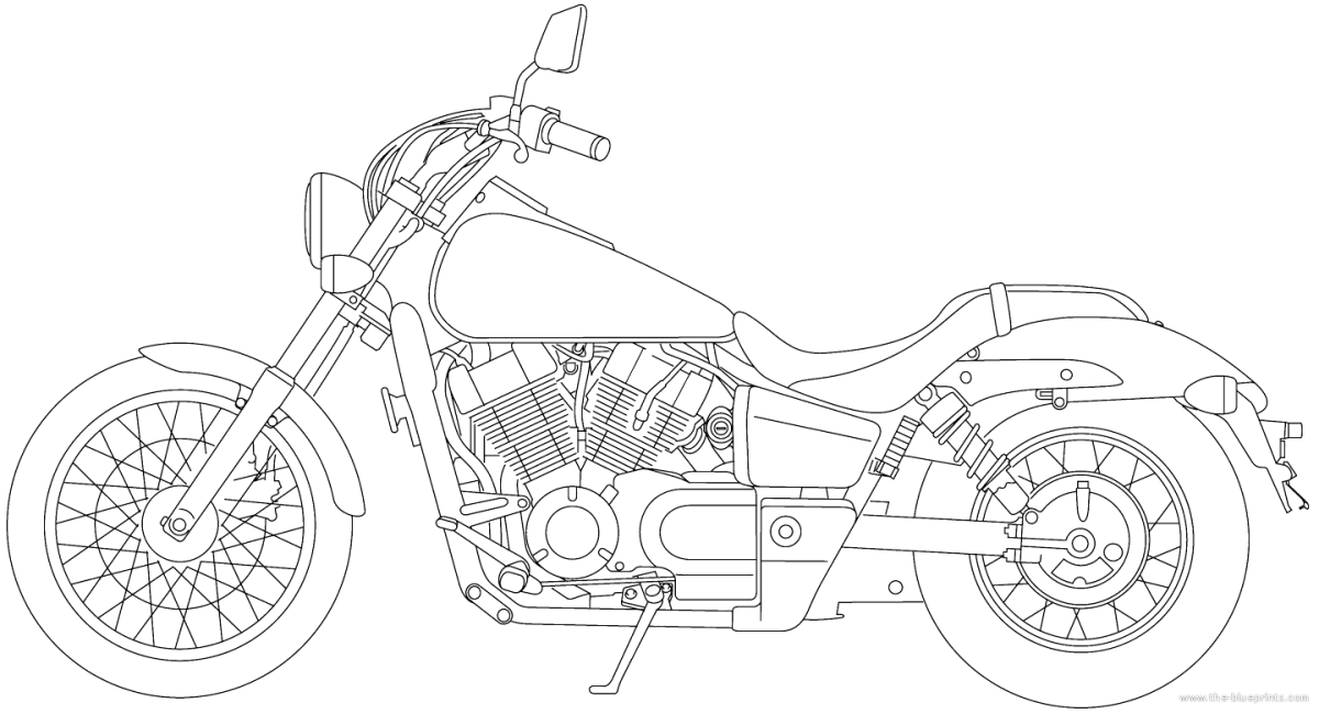 Раскраска мотоцикл Харлей Дэвидсон