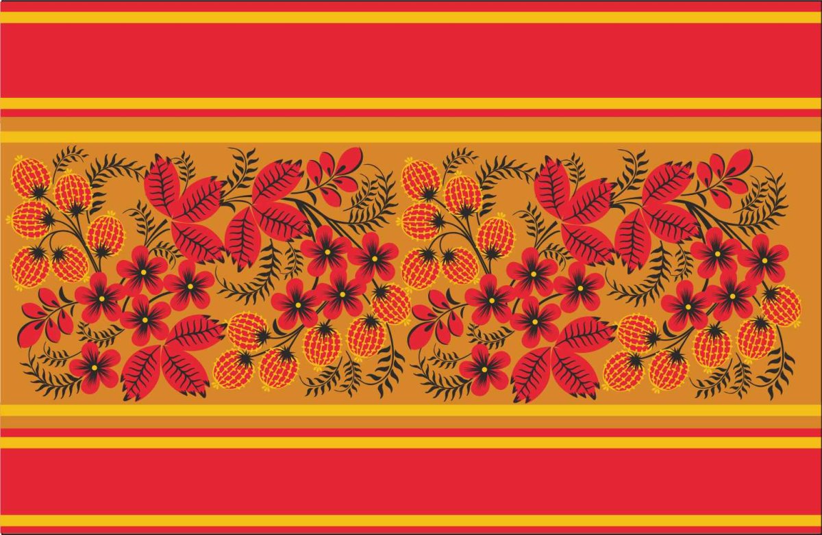 Хохлома роспись орнамент в полосе