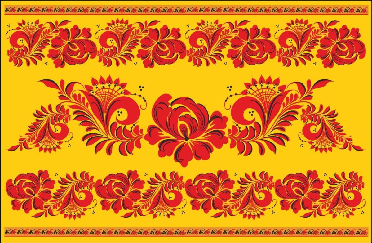 Хохлома полоса черный фон