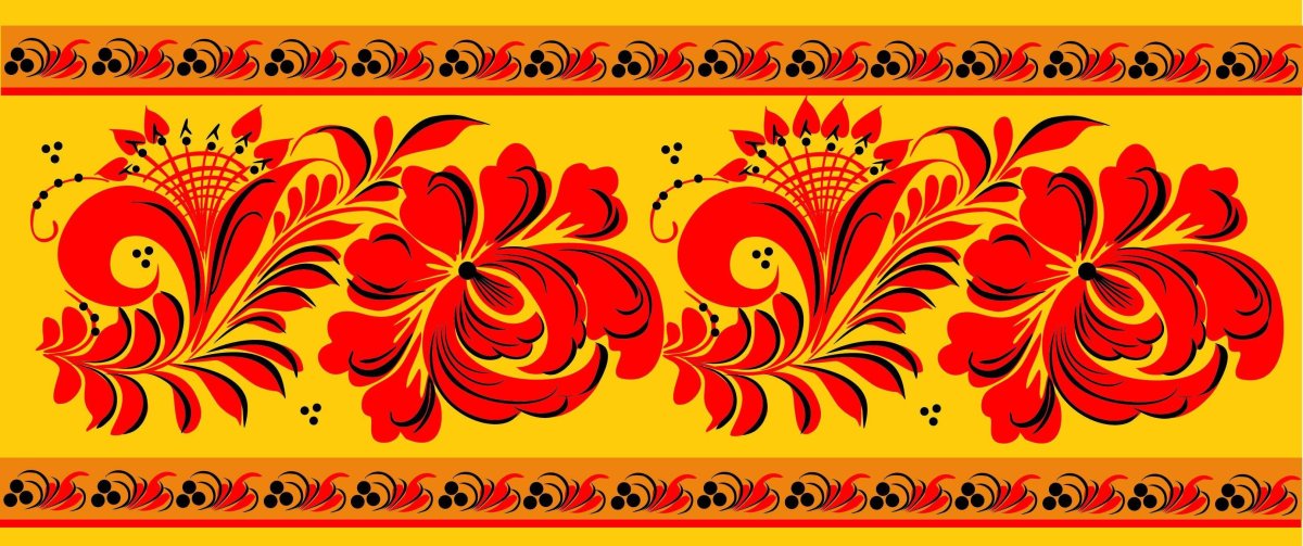 Хохлома орнамент в полосе