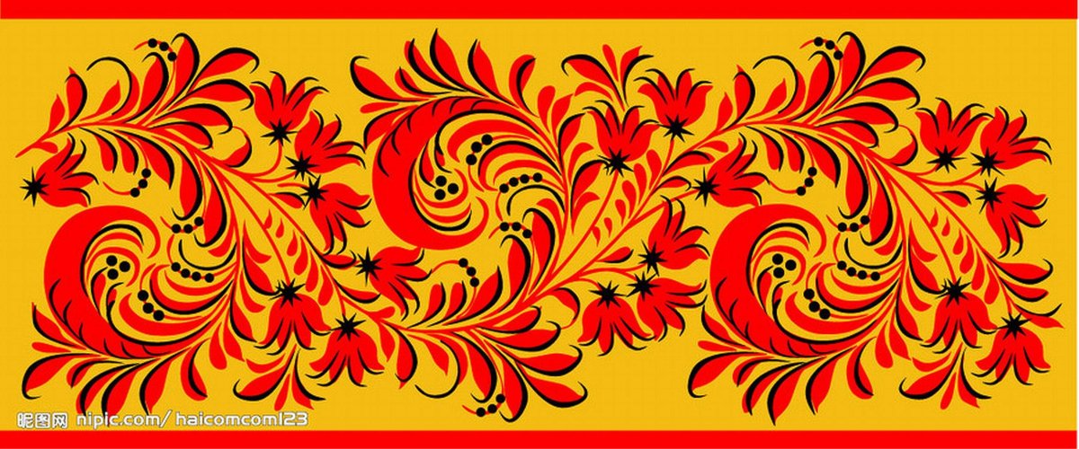 Хохлома черно желтая