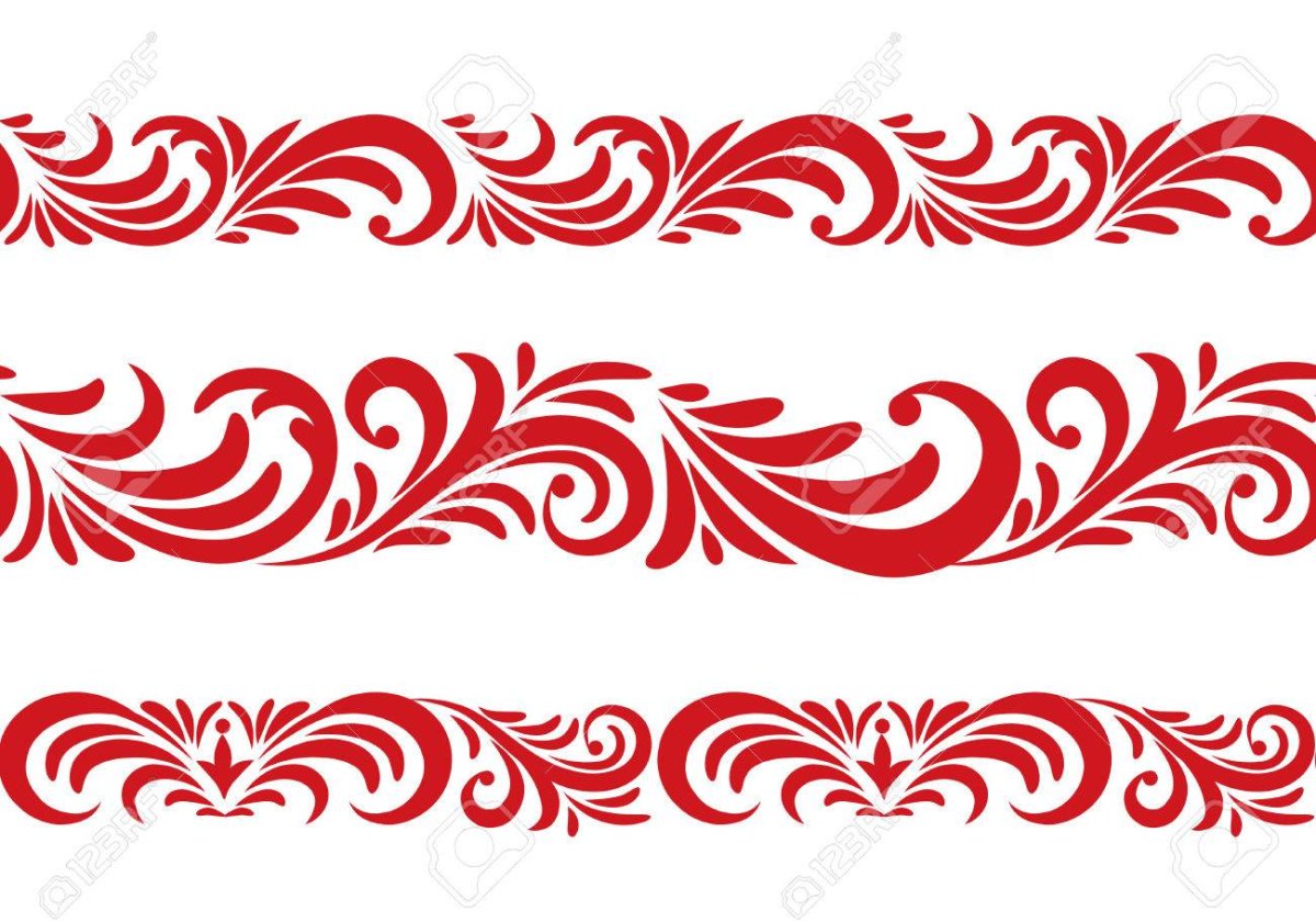 Растительный орнамент в русском стиле вектор