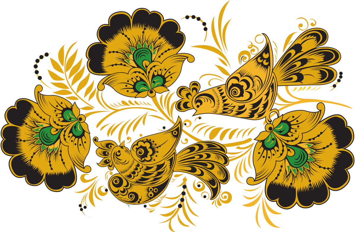 Узор в полосе в стиле Хохлома