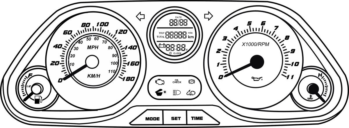 Приборная панель нарисованная