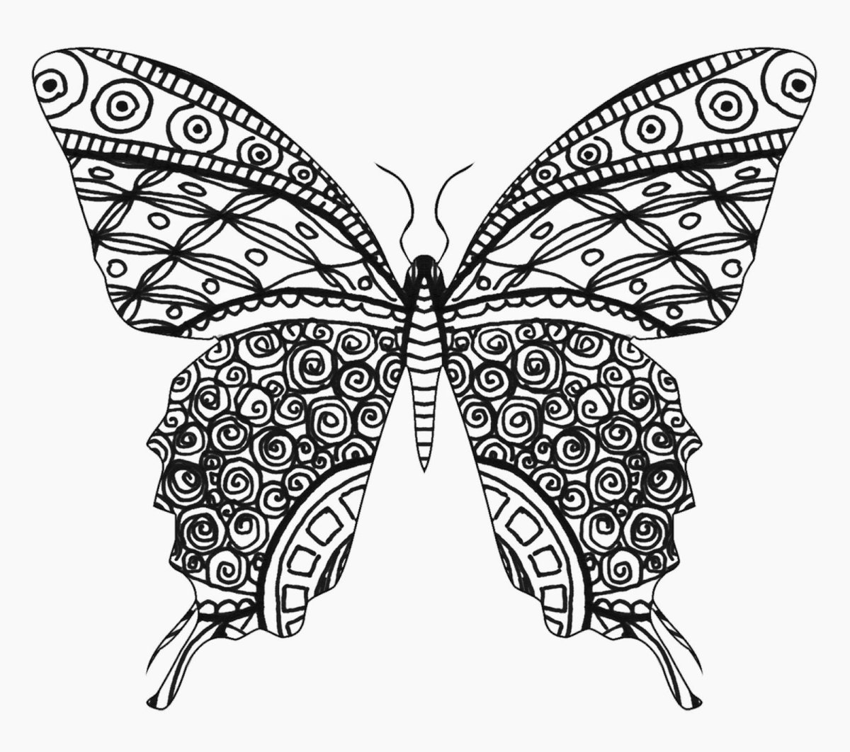 Дудлинг бабочка