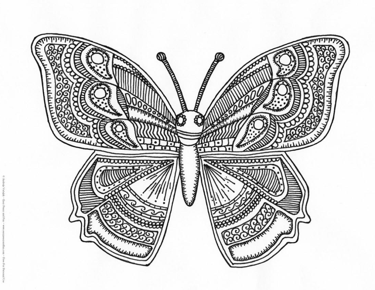 Раскраски антистресс бабочки