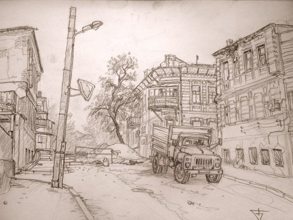 Эскиз городского пейзажа