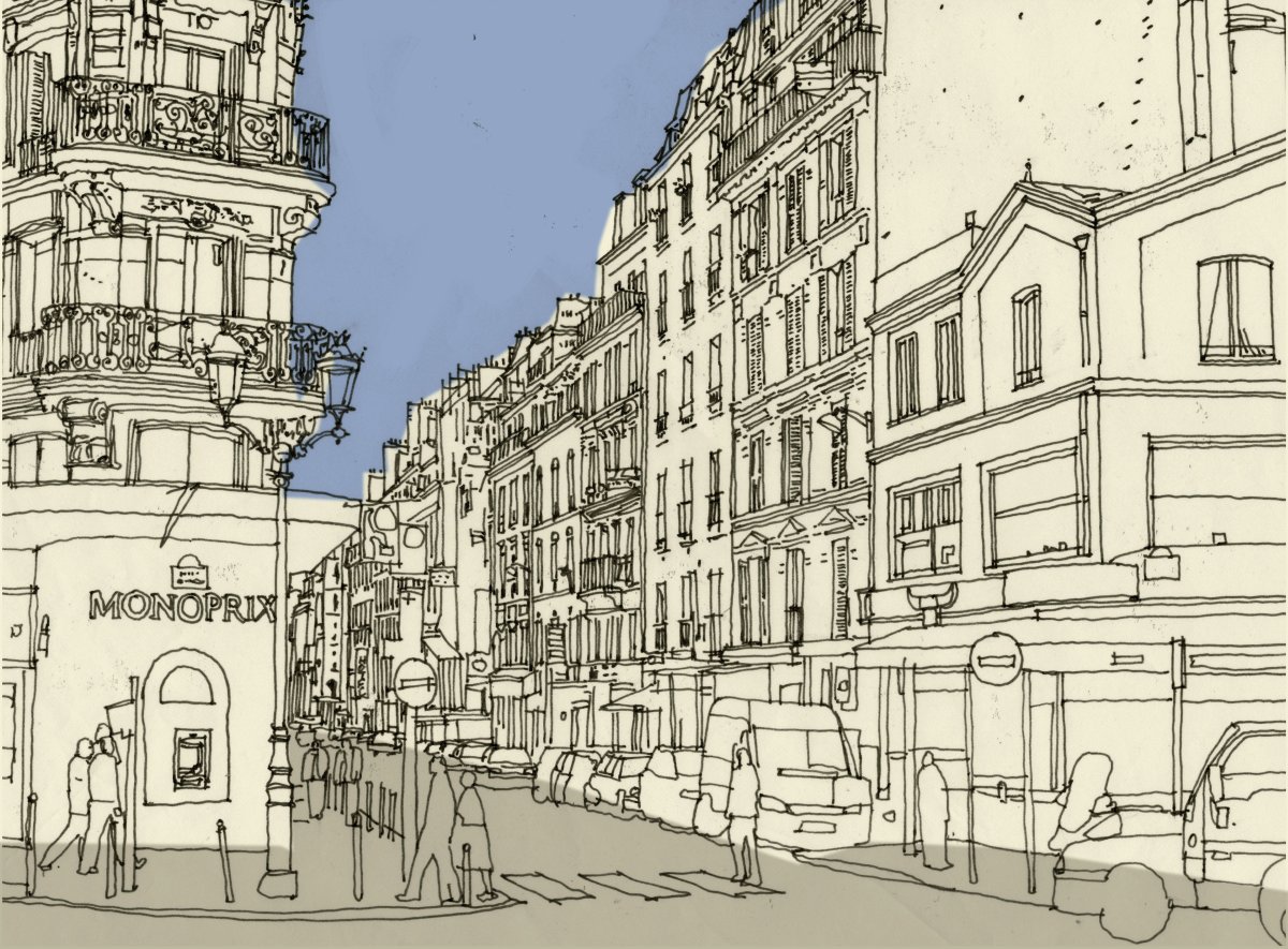 Черно-белое эскизирование помещений