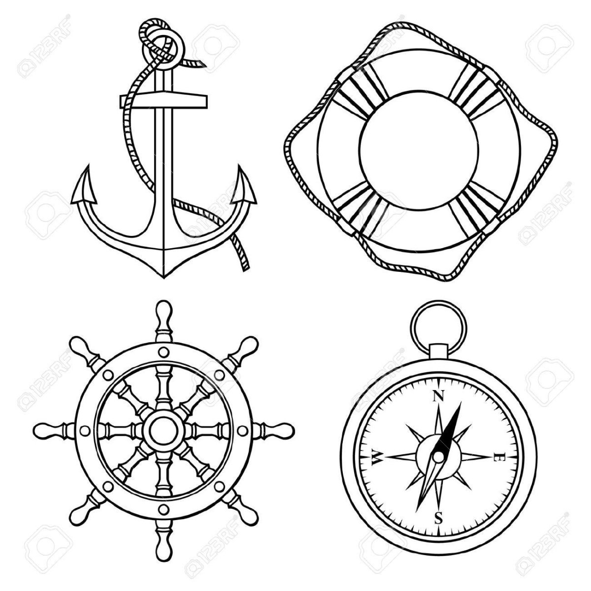 Спасательный круг трафарет