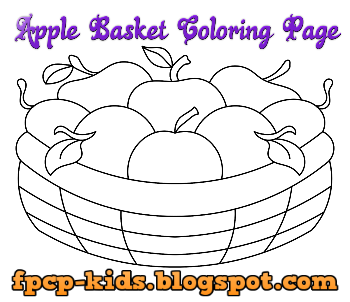 Раскраска корзинка с яблоками и грушами