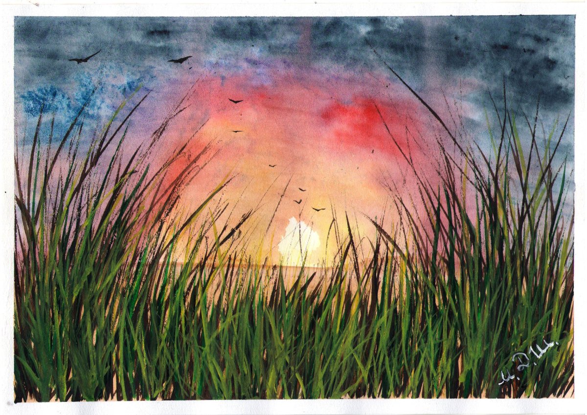 Природа акварелью