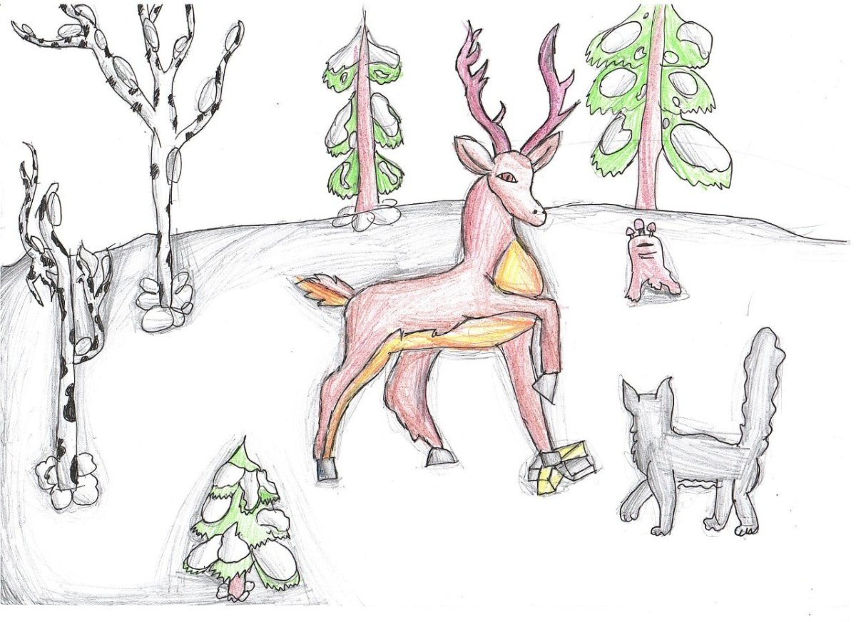 Лес картинка для детей раскраска