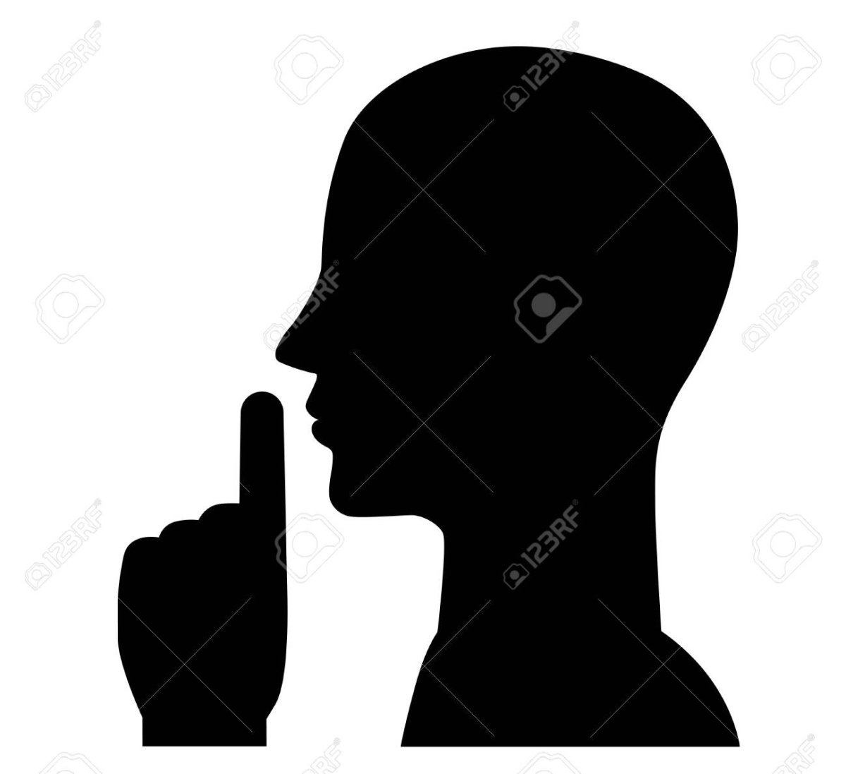 Знак тишины палец к губам