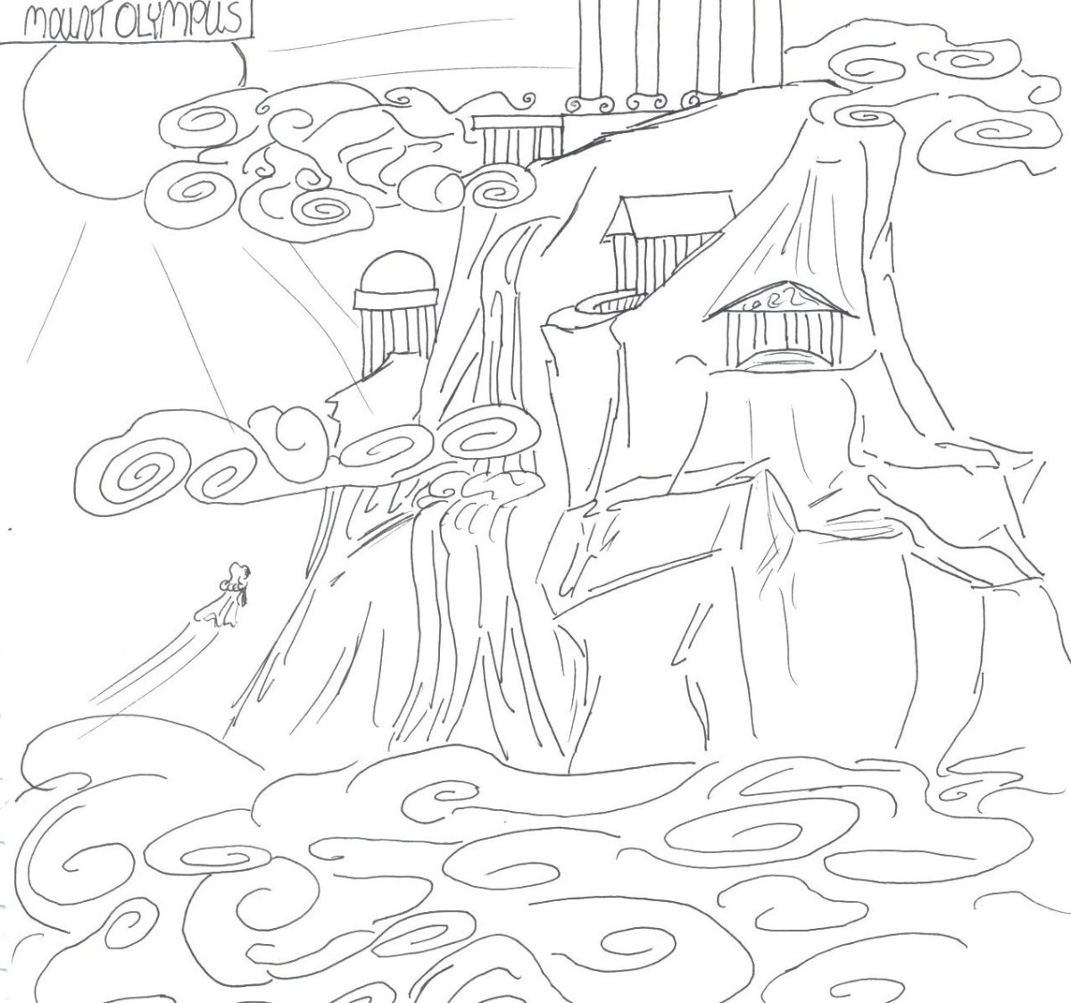 Гора Олимп раскраска