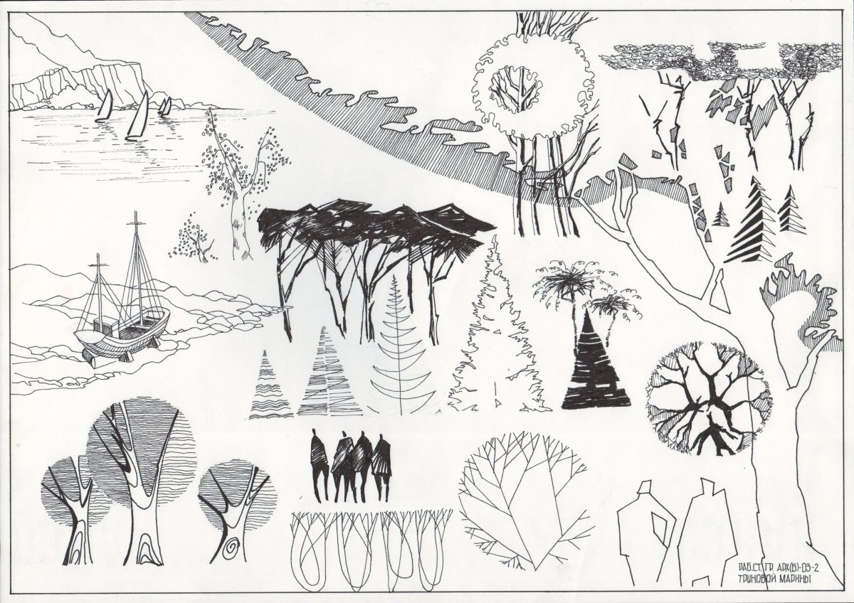 Антураж стаффаж деревья