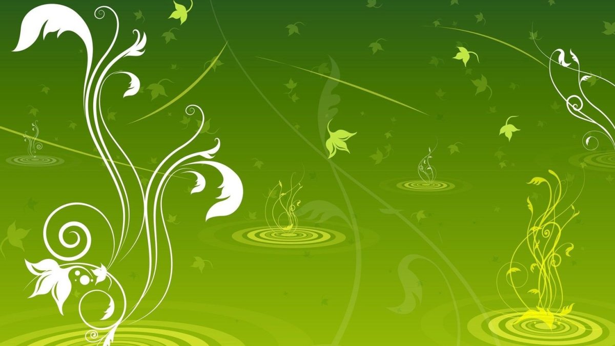 Зеленый фон с узорами