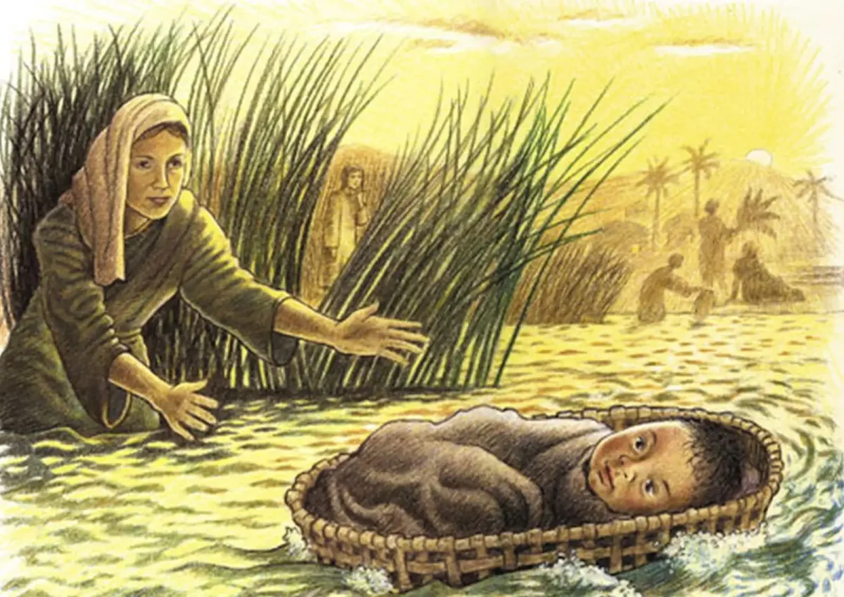 Моисей в корзинке и дочь фараона