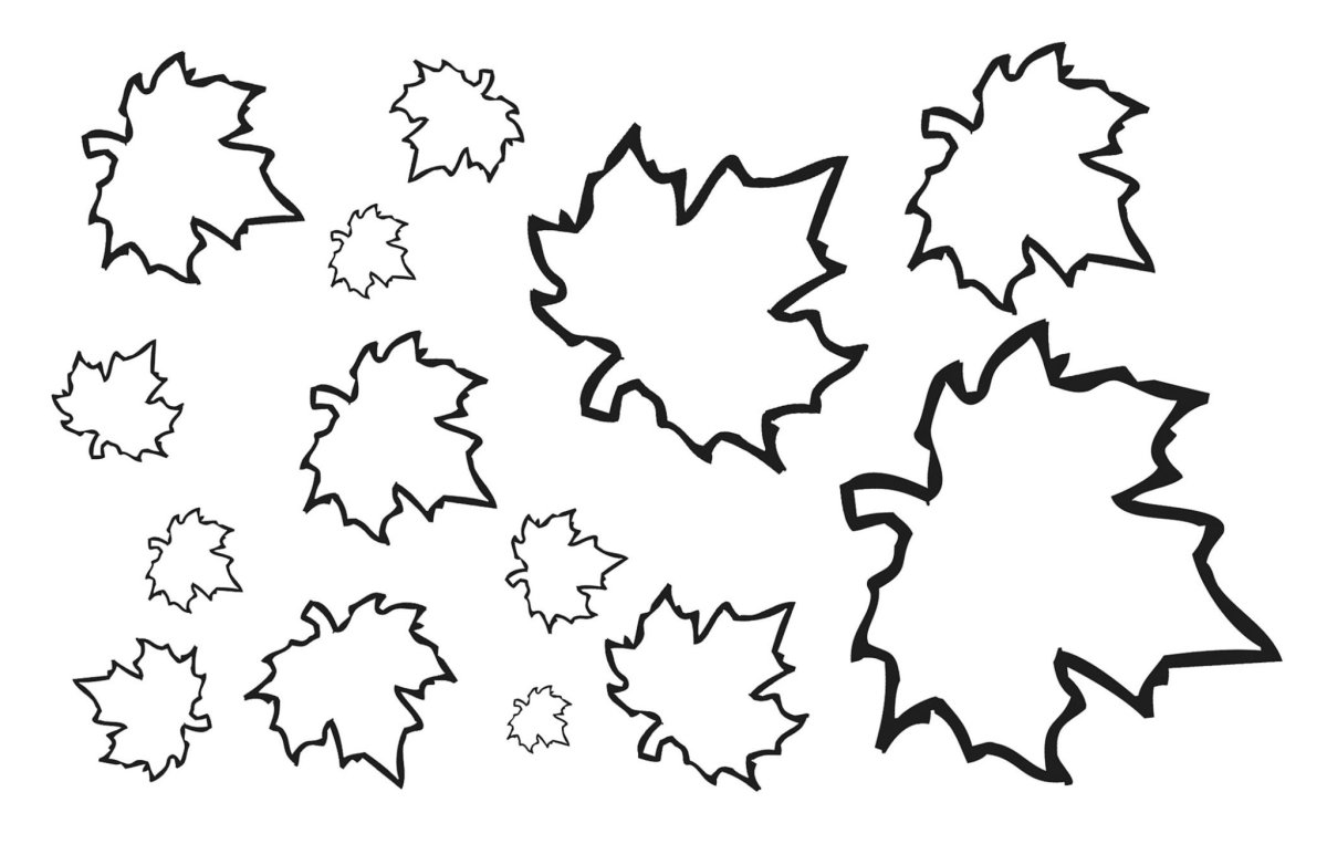 Листья раскраска для детей