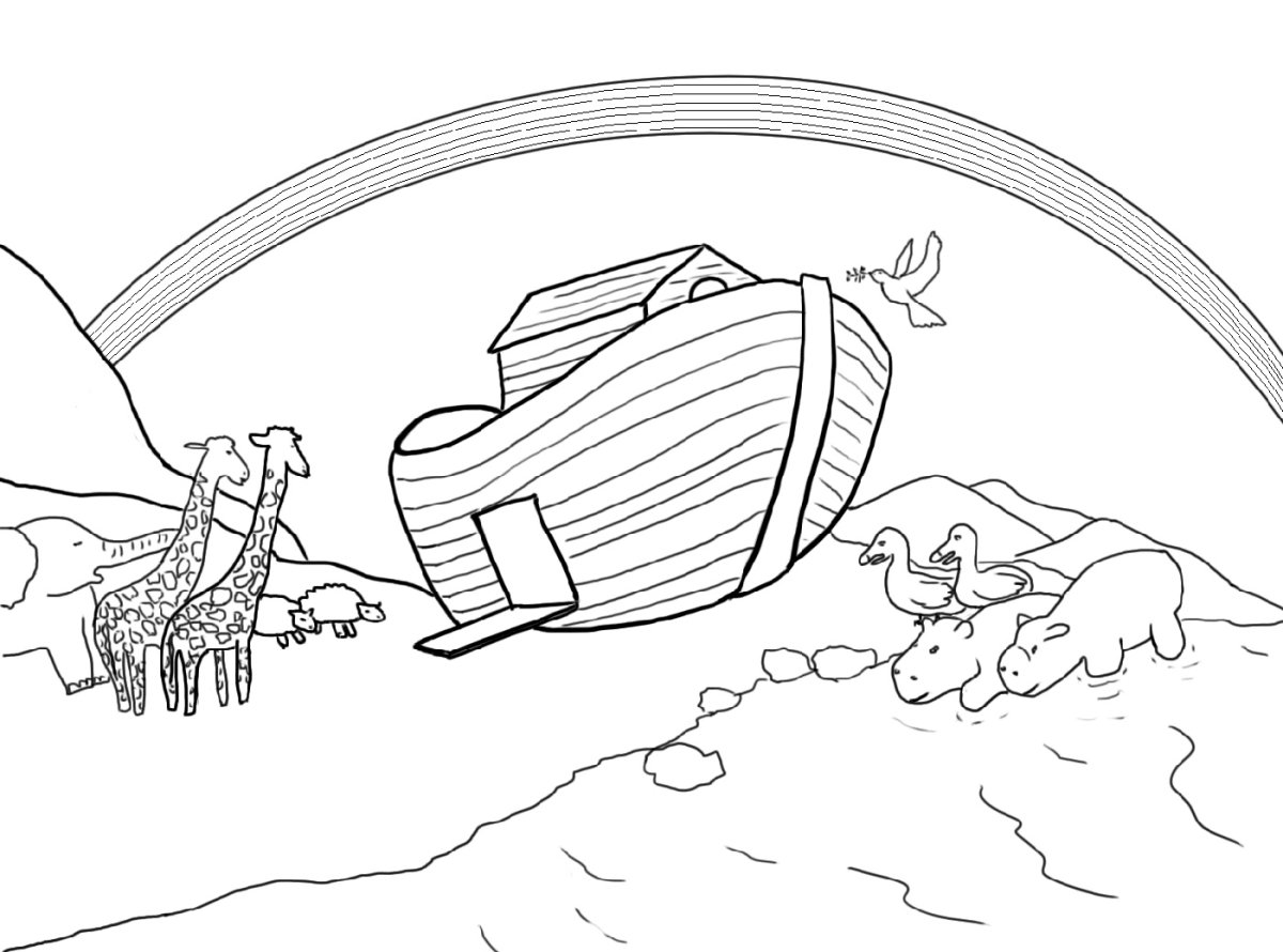 Ноев Ковчег раскраска