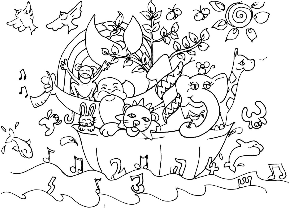 Раскраска Ной и Ковчег