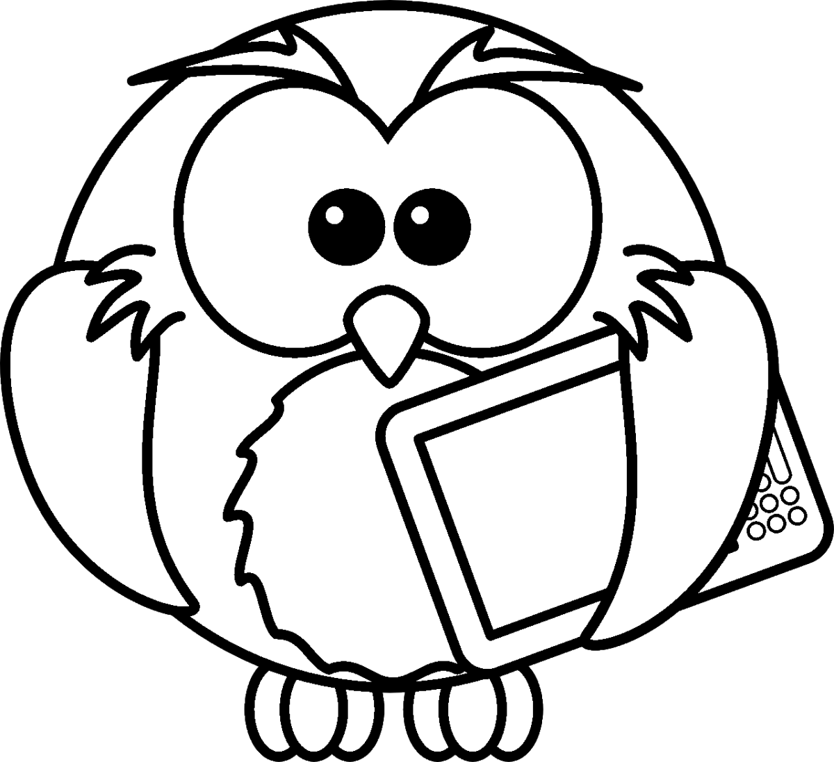 Сова с книгой раскраска
