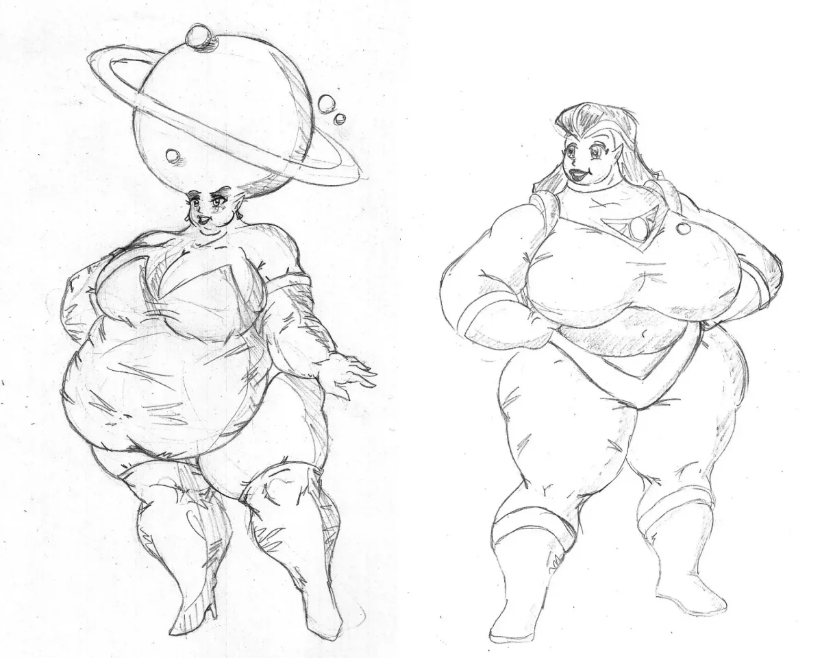 Эскизы толстых девушек
