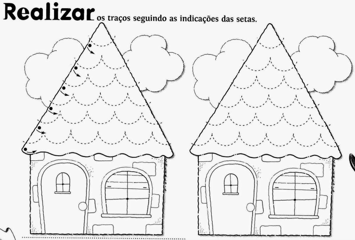 Раскраска. Домики