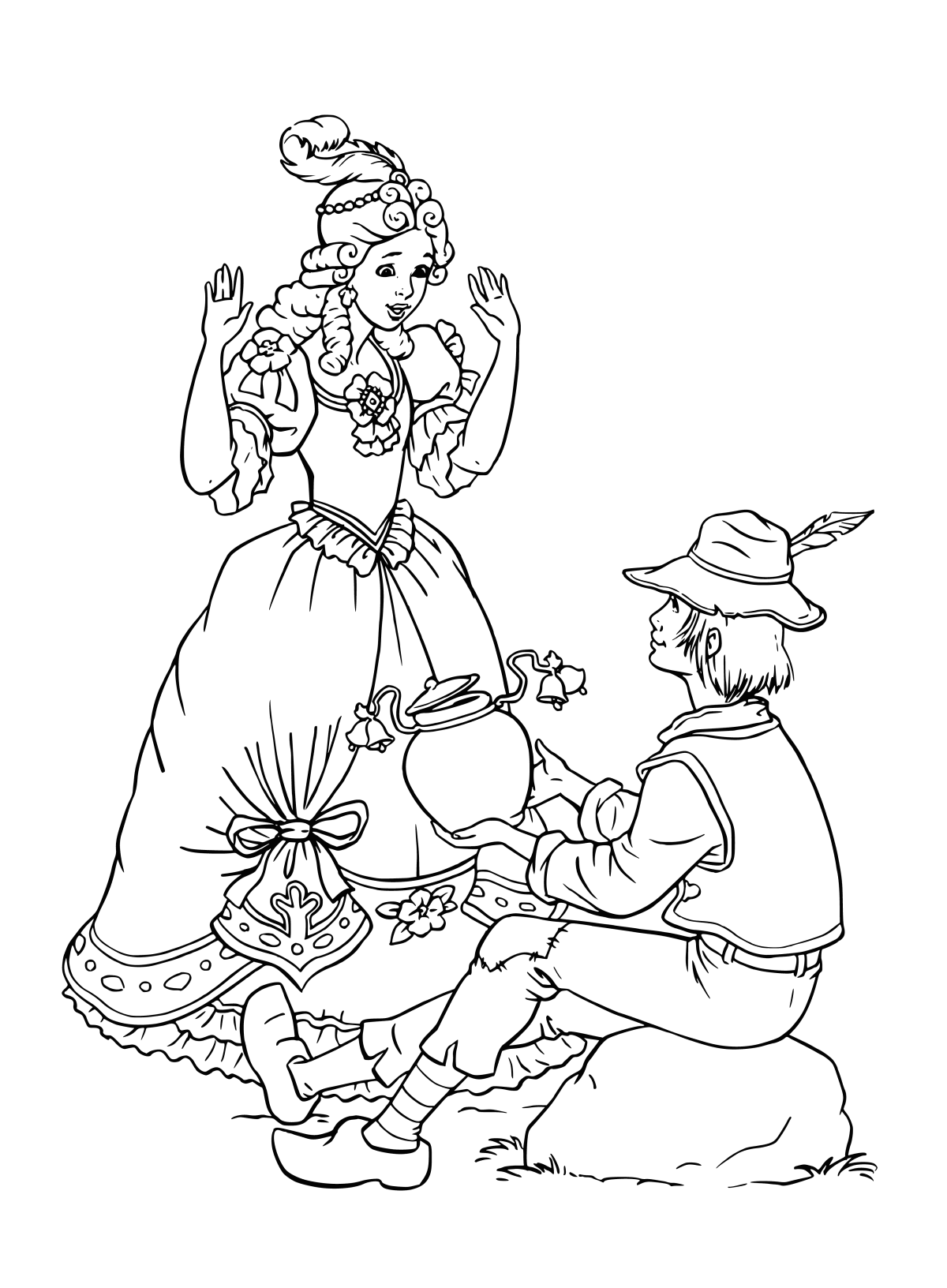 Свинопас сказка Андерсена раскраска