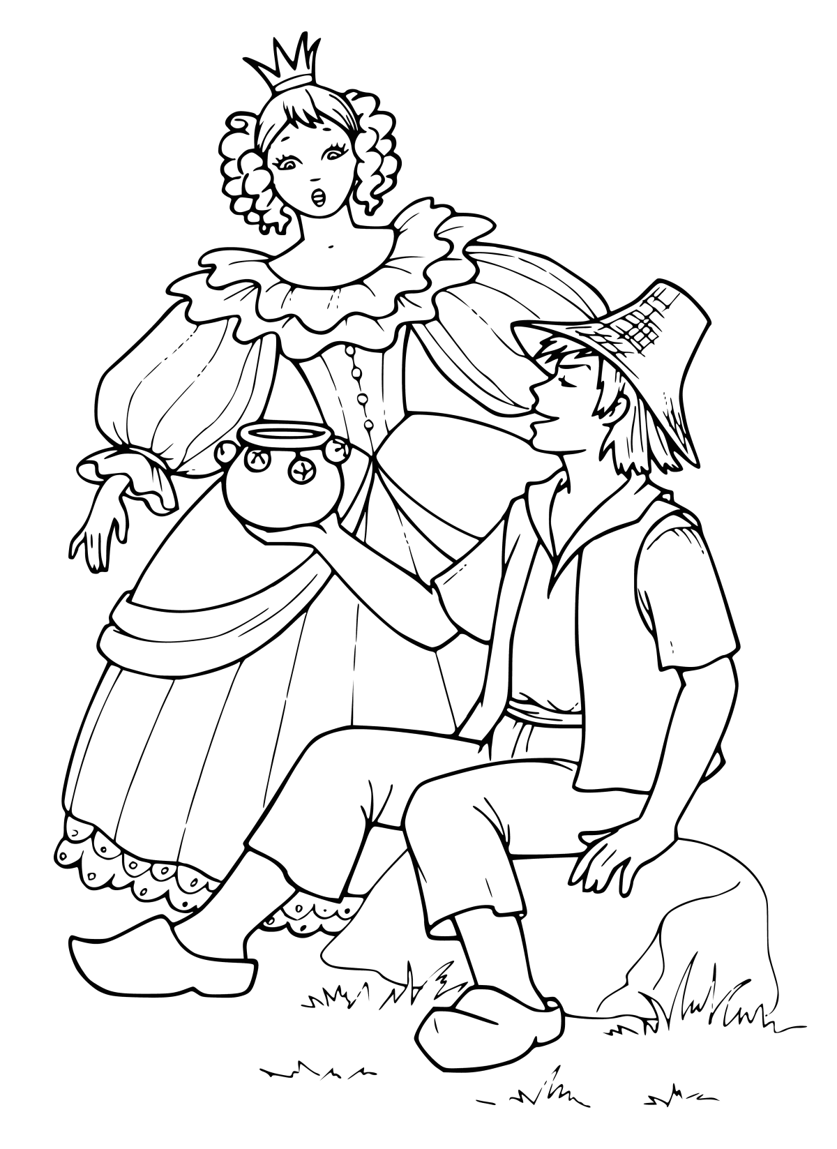 Раскраски про принцесс и Королев и животных