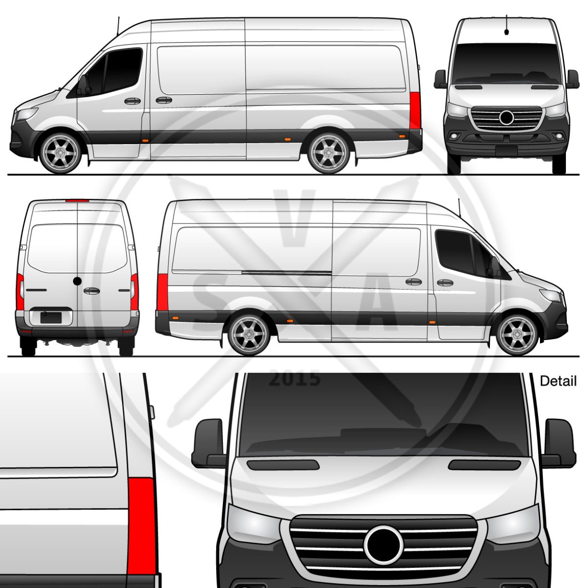 Volkswagen Crafter пассажирский чертеж