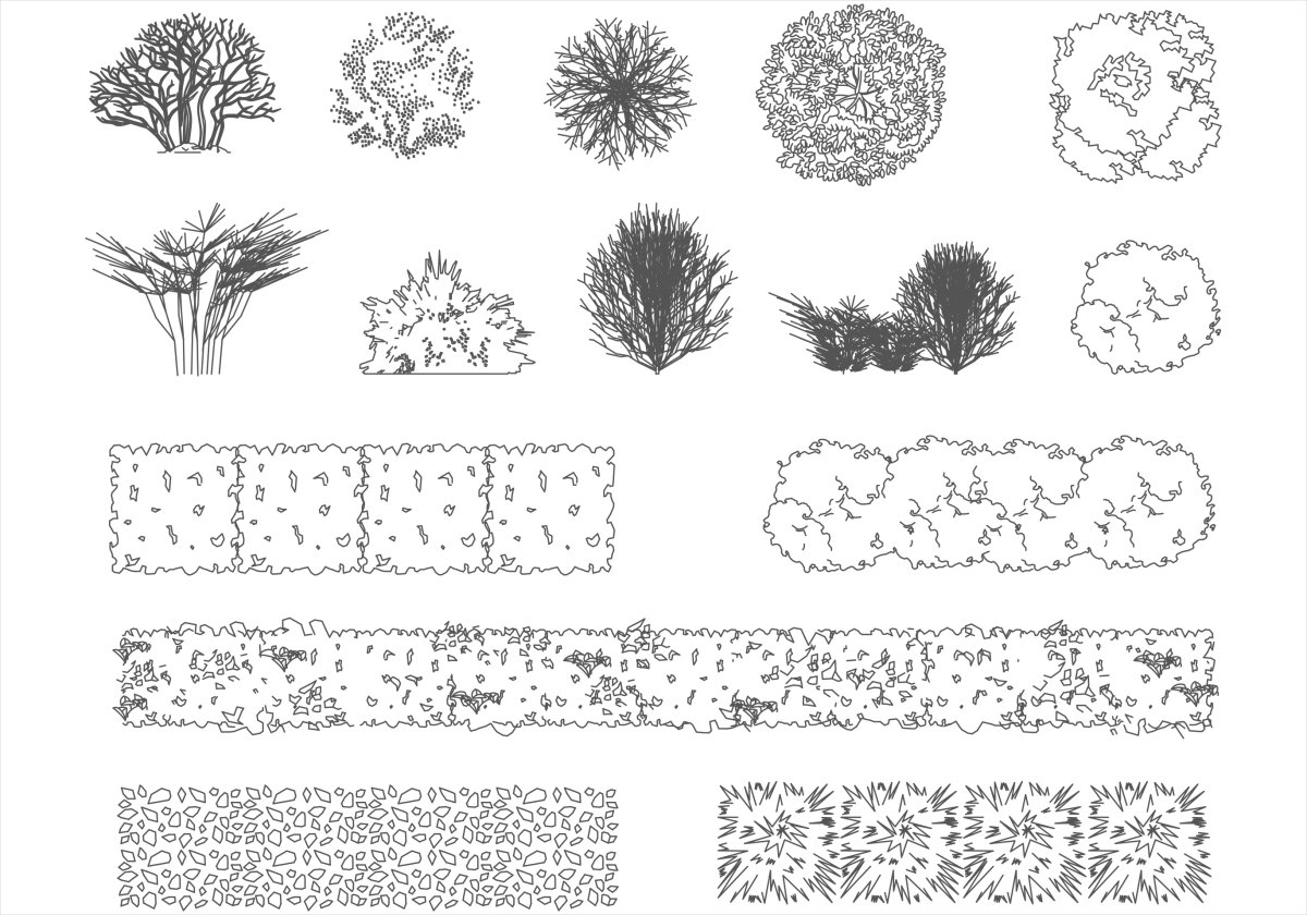 Стаффаж антураж деревья сверху