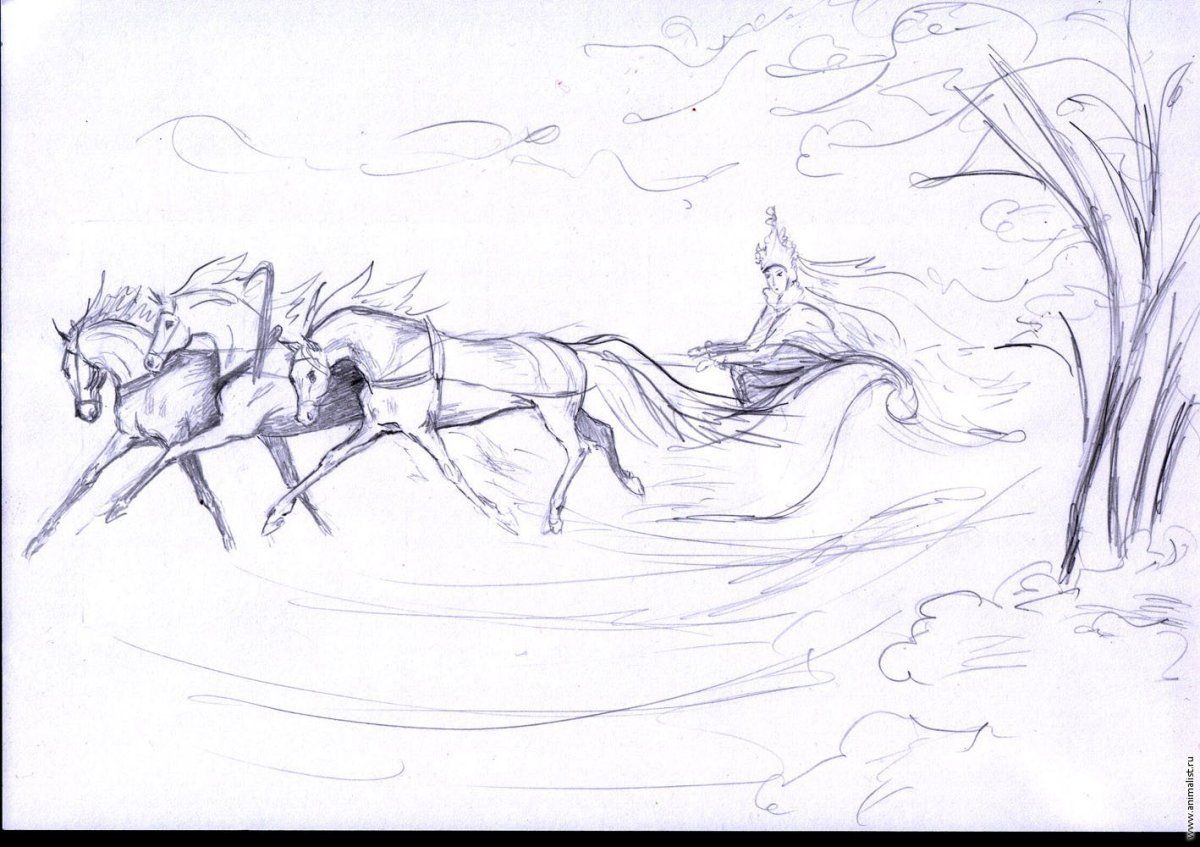 Рисунок к произведению метель Пушкин