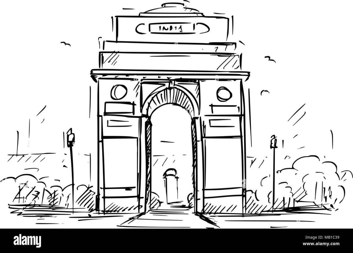 Ворота Индии раскраска