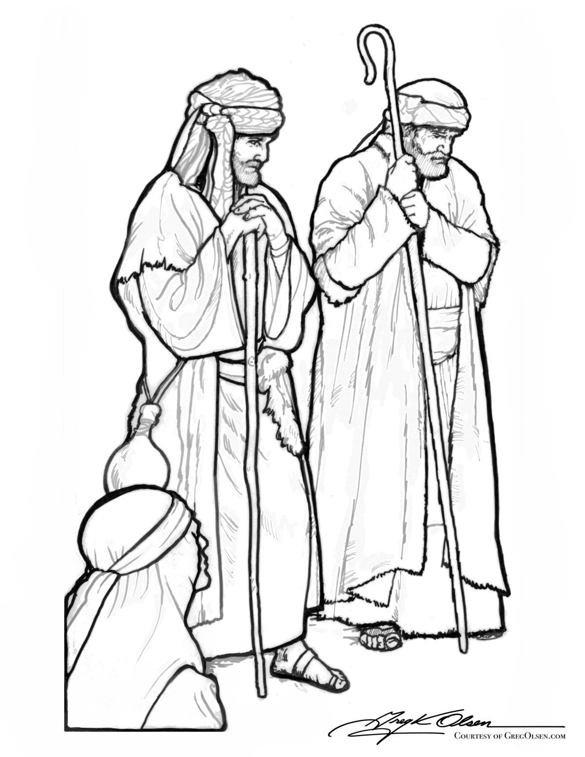 Раскраска пастух с дудочкой