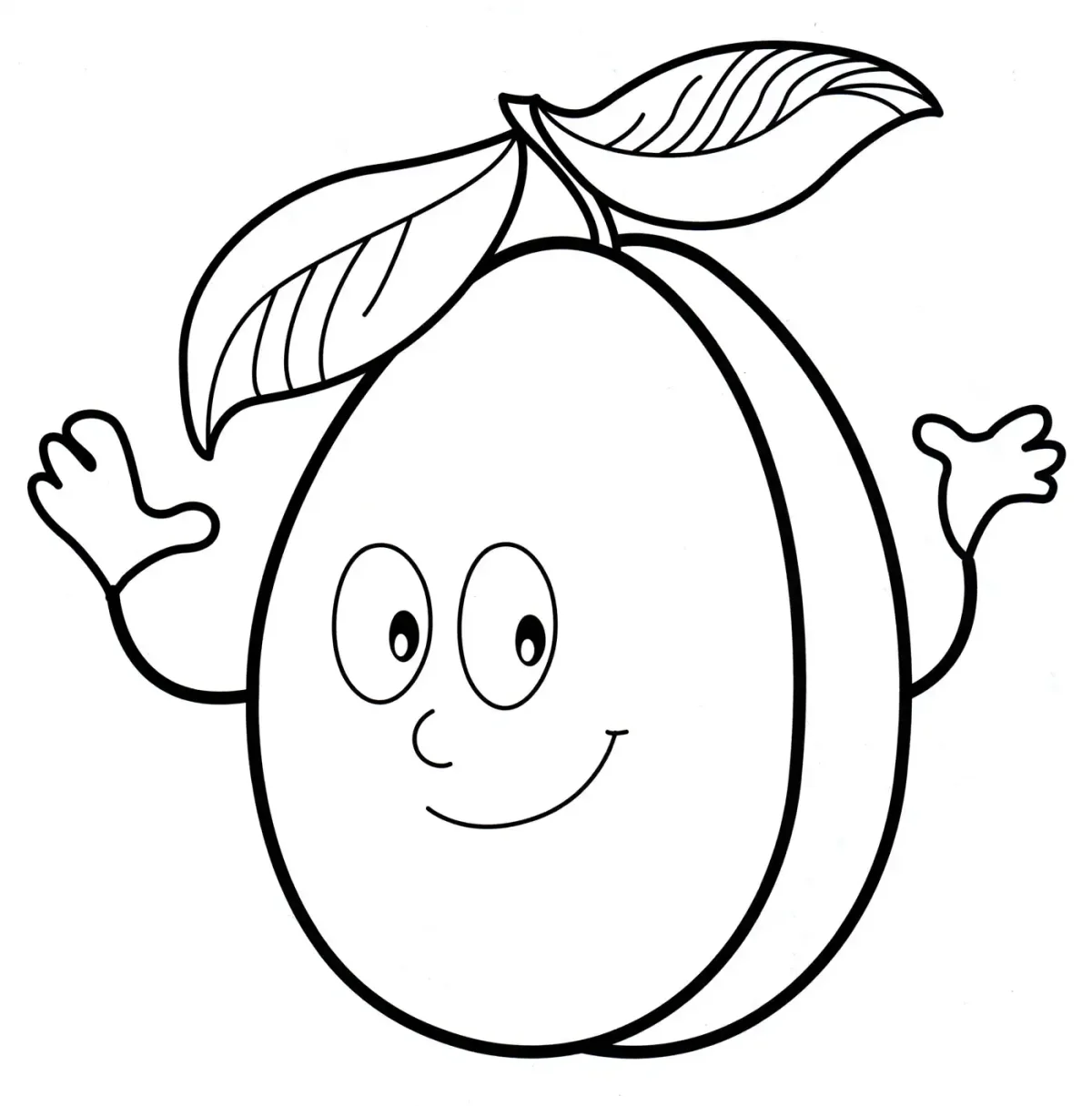 Слива раскраска для детей