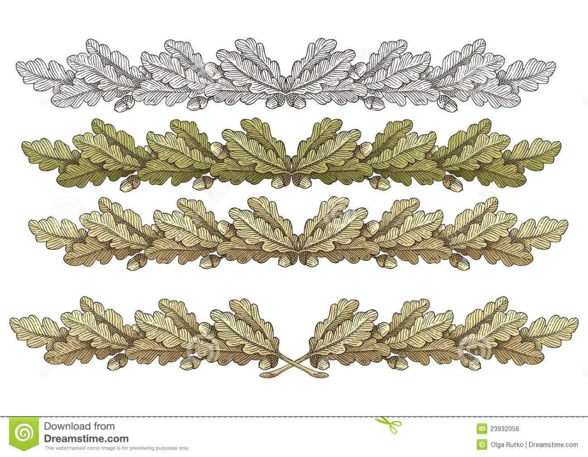 Дубовые листья орнамент