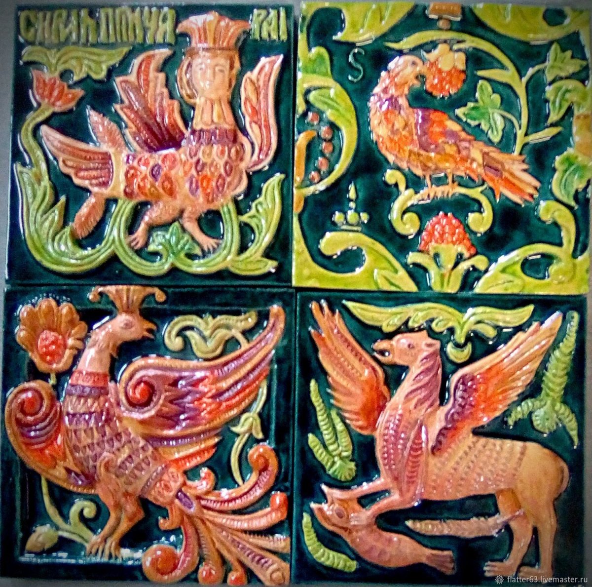 Птица Сирин изразец