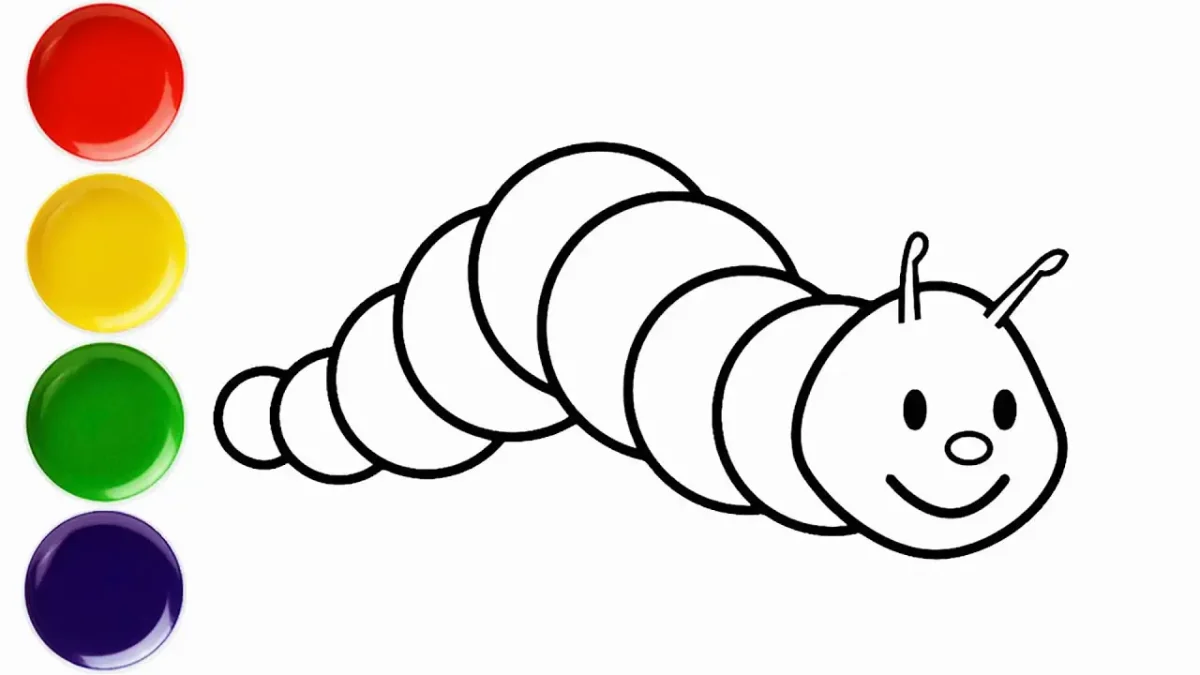 Гусеница нарисовать легко