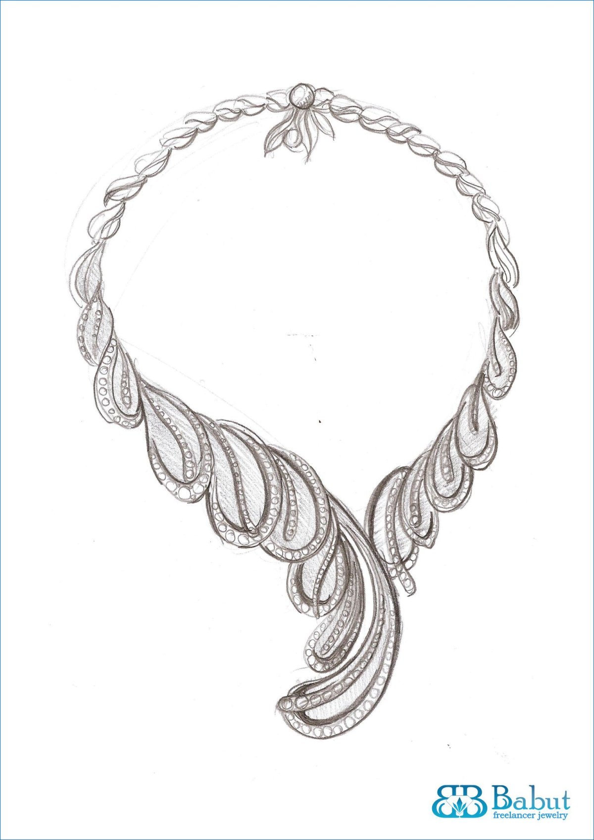 Эскиз украшения колье