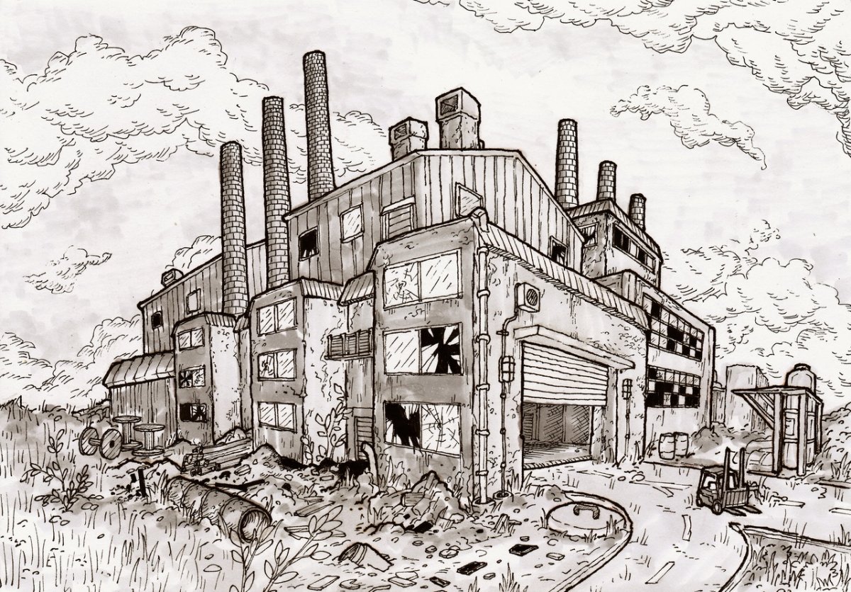 Завод раскраска