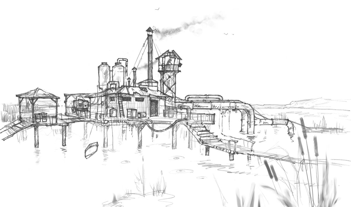 Зарисовка индустриального пейзажа