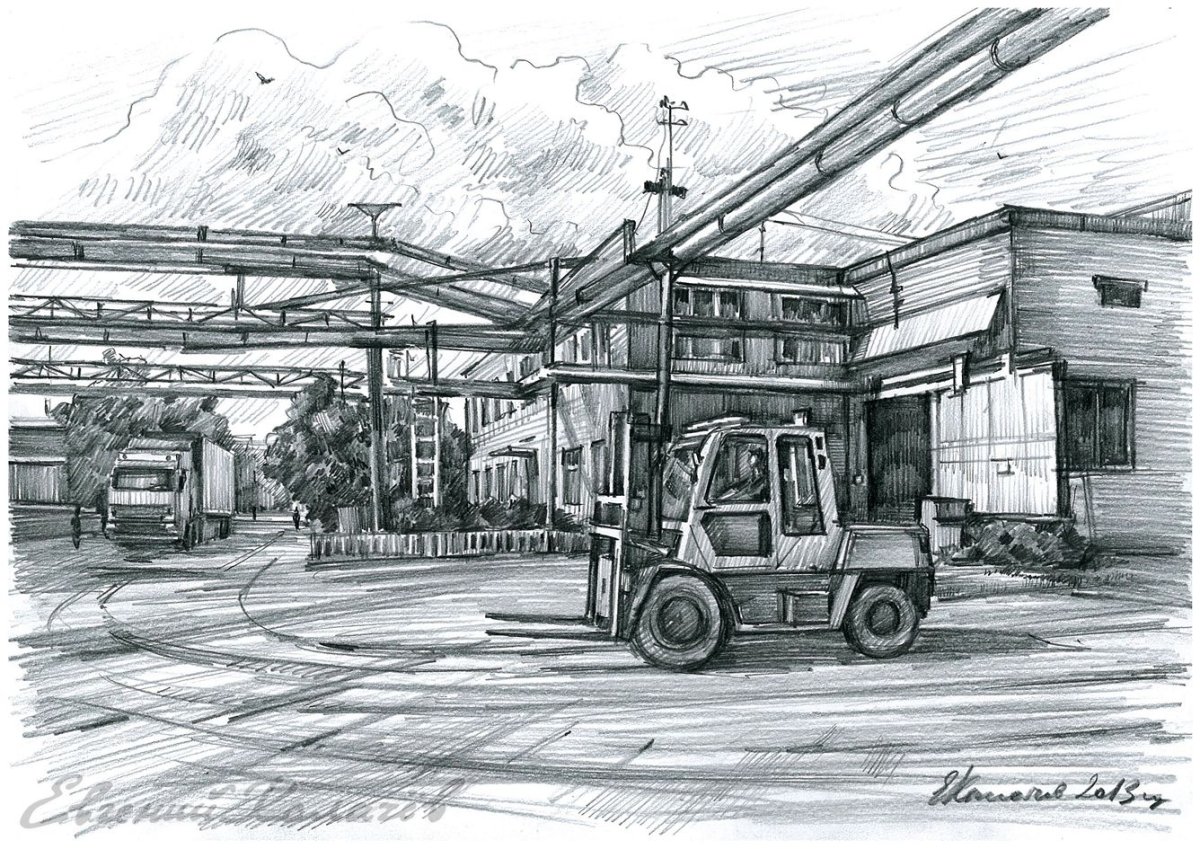 Рисунок фабрики или завода