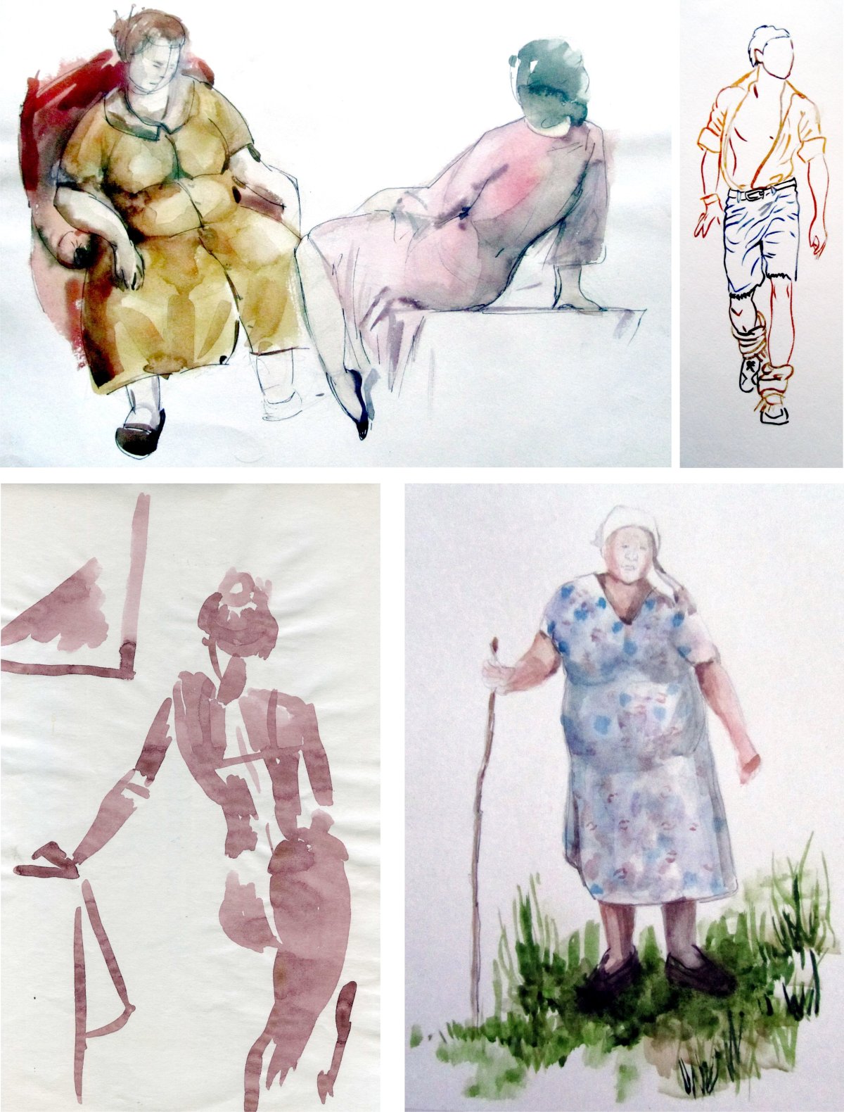 Акварельные Наброски людей