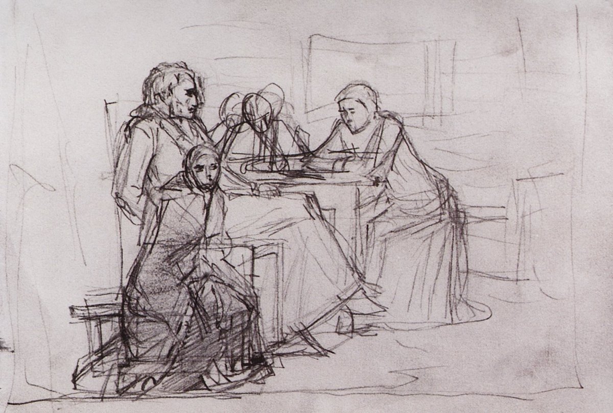 Эскиз в. и. Суриков. Меншиков в берёзове