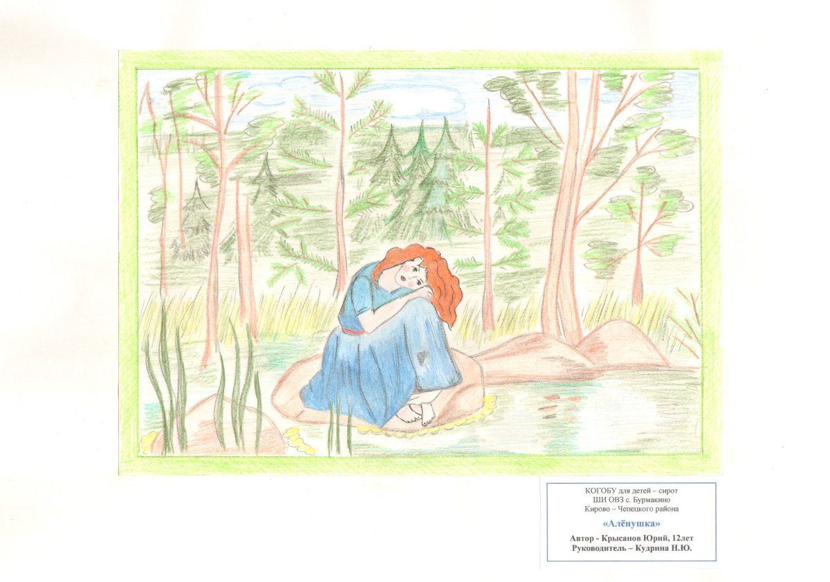 Картина алёнушка рисунок