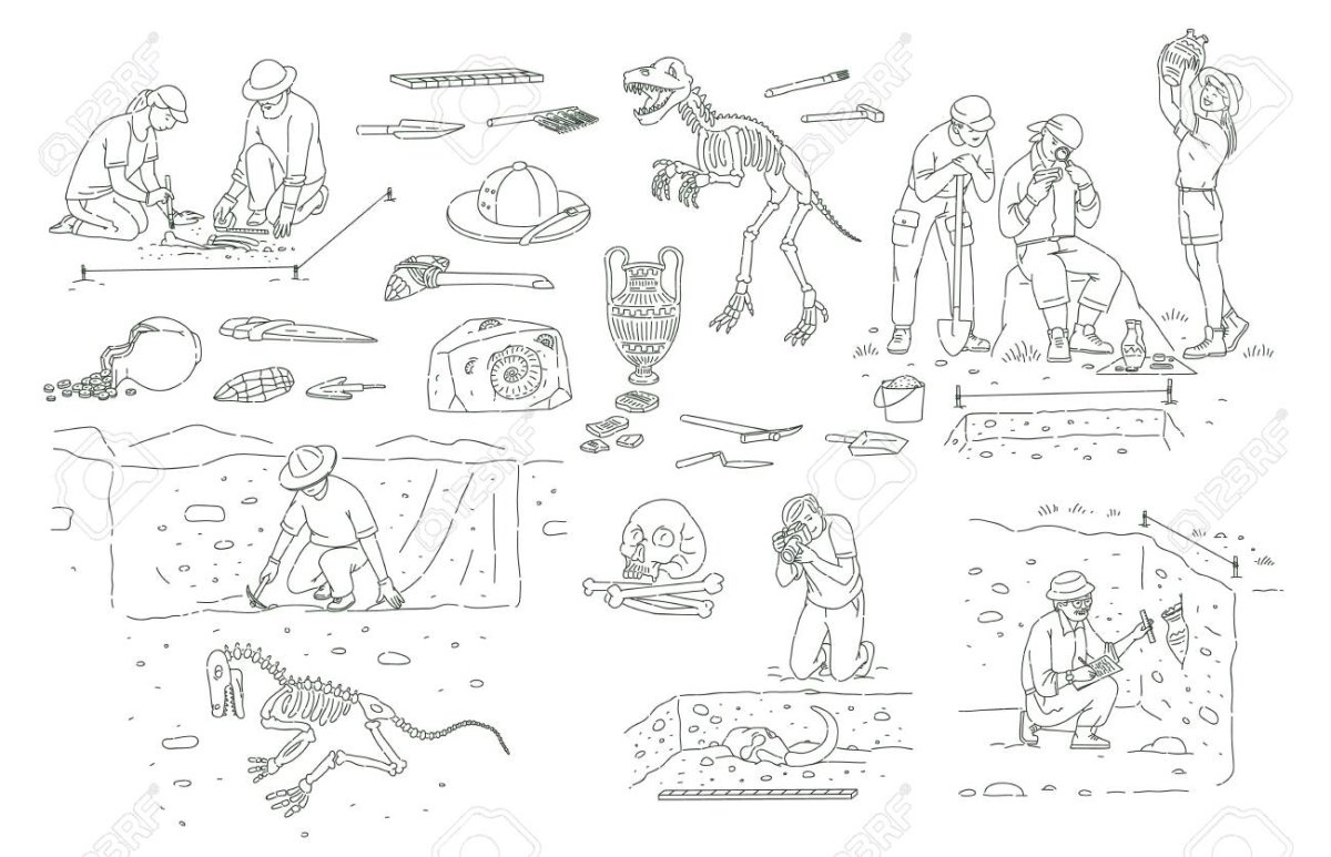 Геолог взбирающийся на гору