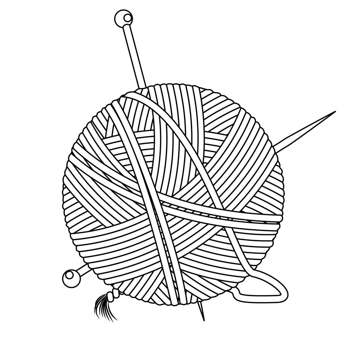 Клубок ниток рисунок для детей акварелью